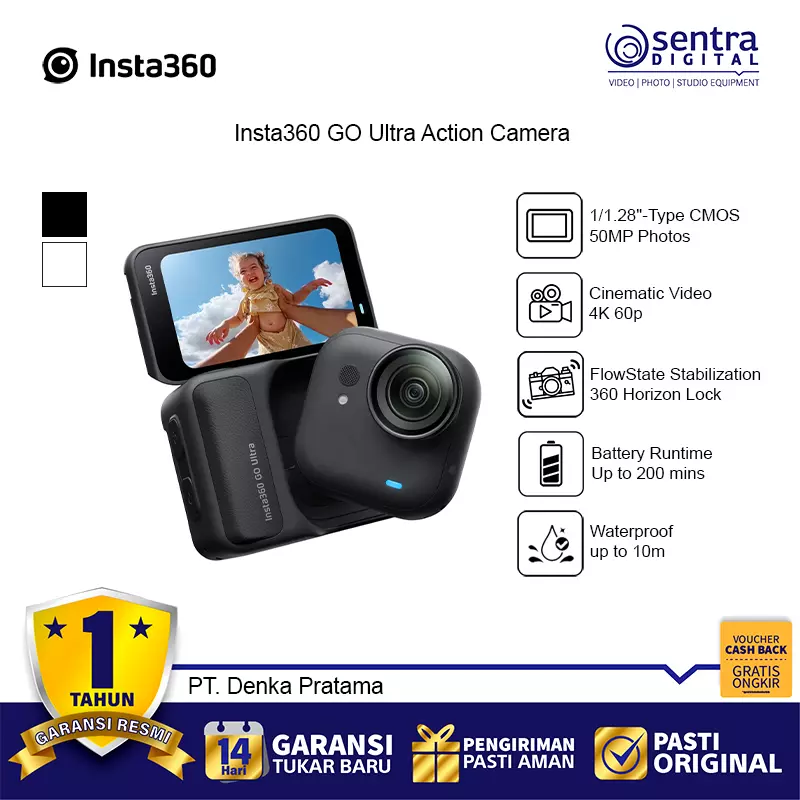 Insta360 GO Ultra Action Camera Standard Bundle - Midnight Black