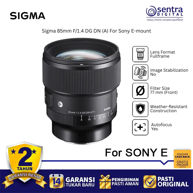 SIGMA 85mm F/1.4 DG DN Art For Sony E-mount Autofocus Full-Frame Lens