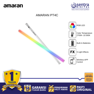 AMARAN PT4c LED Tube Video Light Stick RGBWW Full Color Portable Creative Lighting Effects