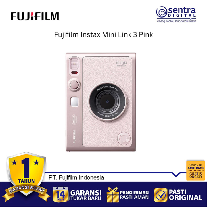 Fujifilm Instax Mini Evo Gentle Rose – Cetak Instan, Desain Imut Abadikan Momen Spesial!