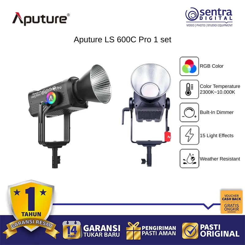 Aputure 600c Pro Light Kit RGBWW LED Bowens Mount Creative Lighting Effects for Filmmaking Content Creators