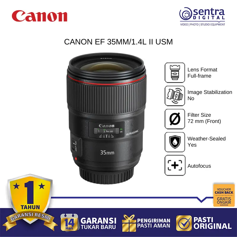 CANON EF 35MM/1.4L II USM Autofocus lens