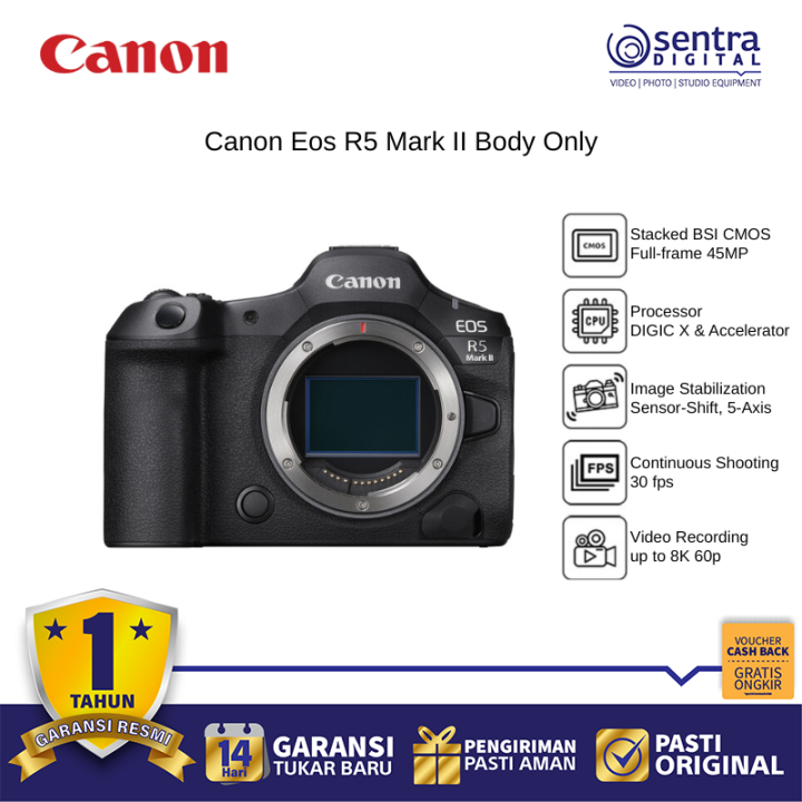 Canon R5 Mark II Body Professional Mirrorless Camera 45MP 8K Video In-Body Image Stabilization