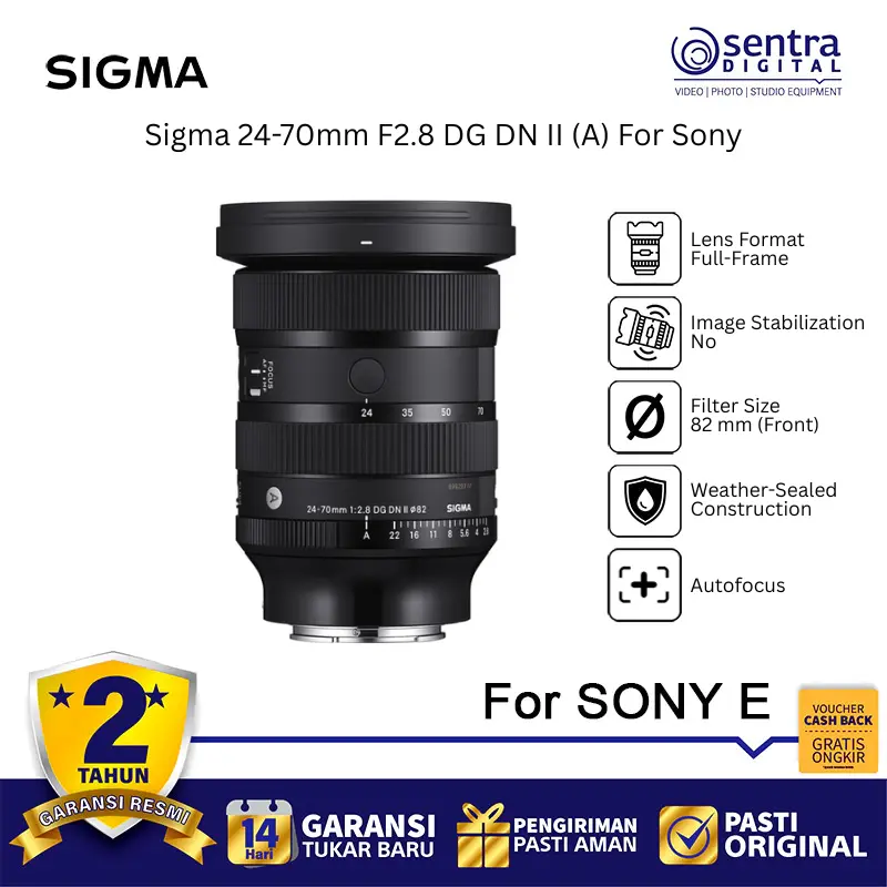 Sigma 24-70mm F2.8 DG DN II (A) Lens For Sony E
