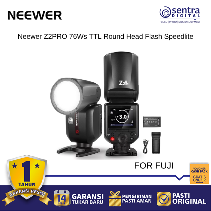 Neewer Z2PRO TTL HSS Speedlite 76Ws Round Head Flash Camera Compatible for Fuji
