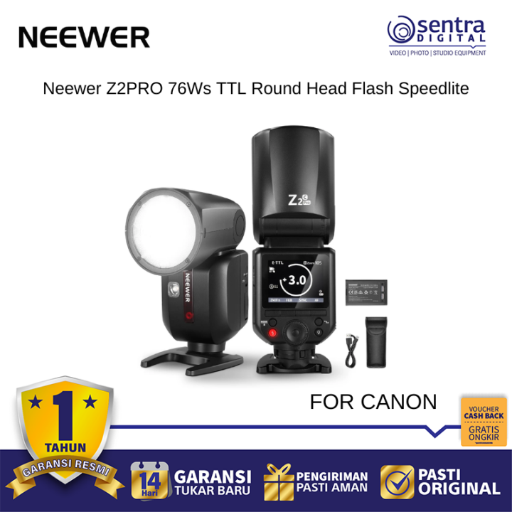 Neewer Z2PRO TTL HSS Speedlite 76Ws Round Head Flash Camera Compatible for Canon