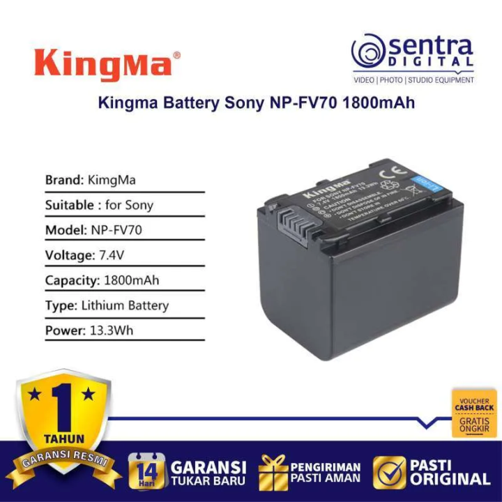 Kingma Battery for Handycam Camcorder Sony NP-FV70