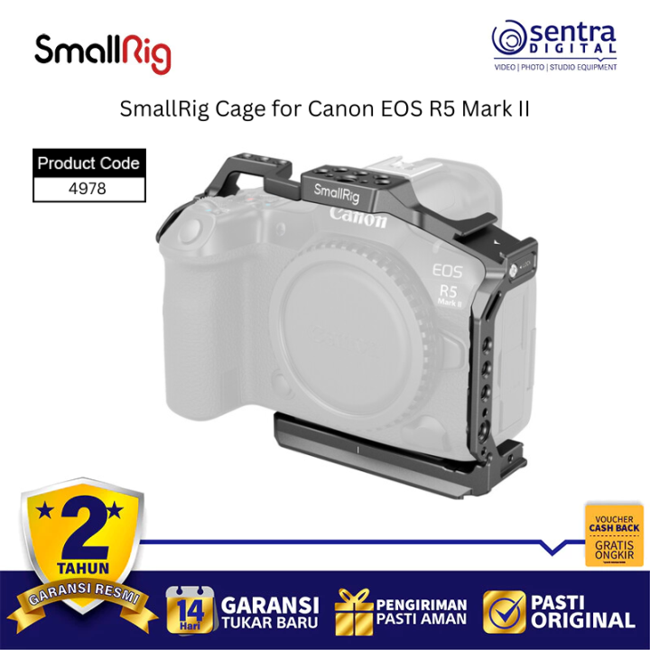 SMALLRIG 4978 Aluminum Camera Cage for Canon R5 II Multiple Mounts Full Access Ports & Buttons
