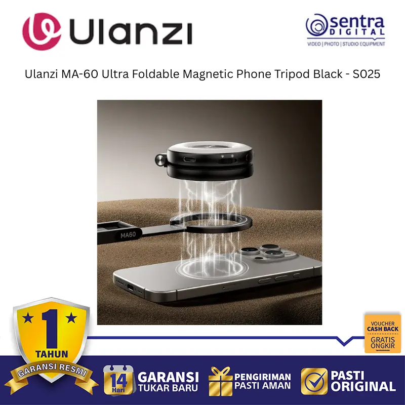 Ulanzi MA-60 Ultra Foldable Magnetic Phone Tripod Black - S025