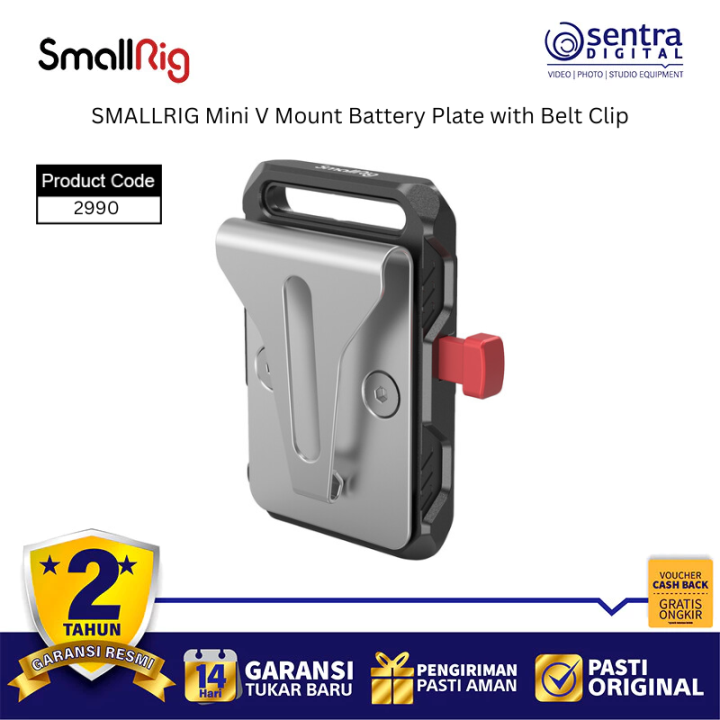 SMALLRIG 2990 Mini V Mount Battery Plate with Belt Clip Power Bank for Camera Vlog Drone Monitor