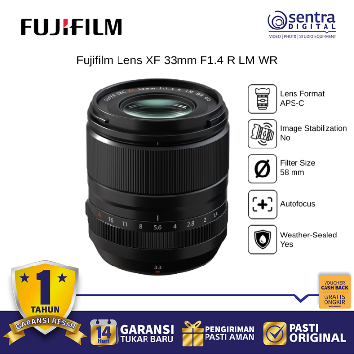 FUJIFILM XF 33mm f/1.4 R LM WR WR Lens Weather Resistant Autofocus X-Mount