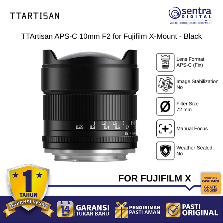 TTArtisan APS-C 10mm F2 for Fujifilm X-Mount - Black