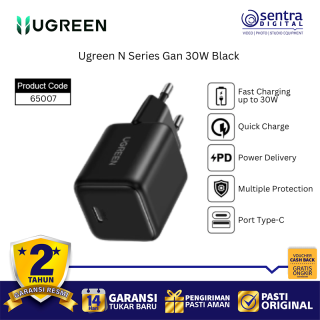 Ugreen N Series 65007 GaN Charger 30W USB C Portable Charger Fast Charging Adapter for iPad iPhone