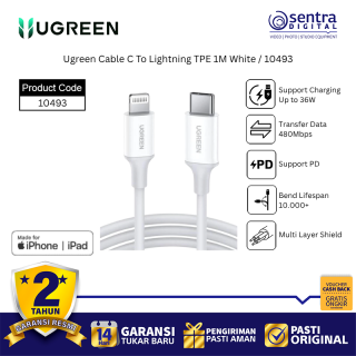 Ugreen USB C to Lightning Cable 1 Meter 10493 - MFi Certified Fast Charge Data Transfer Durable