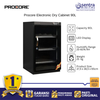 Procore 90 Liter Dry Cabinet Electronic Auto Dehumidifier Digital Camera Lens