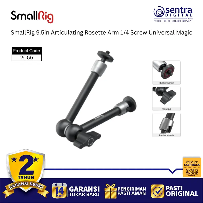 SmallRig 9.5in Articulating Rosette Arm 1/4 Screw Universal Magic - 2066
