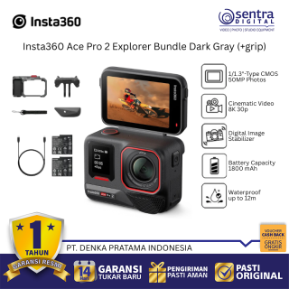 Insta360 Ace Pro 2 Explorer Bundle Dark Gray 8K AI Action Camera Plus Grip Waterproof