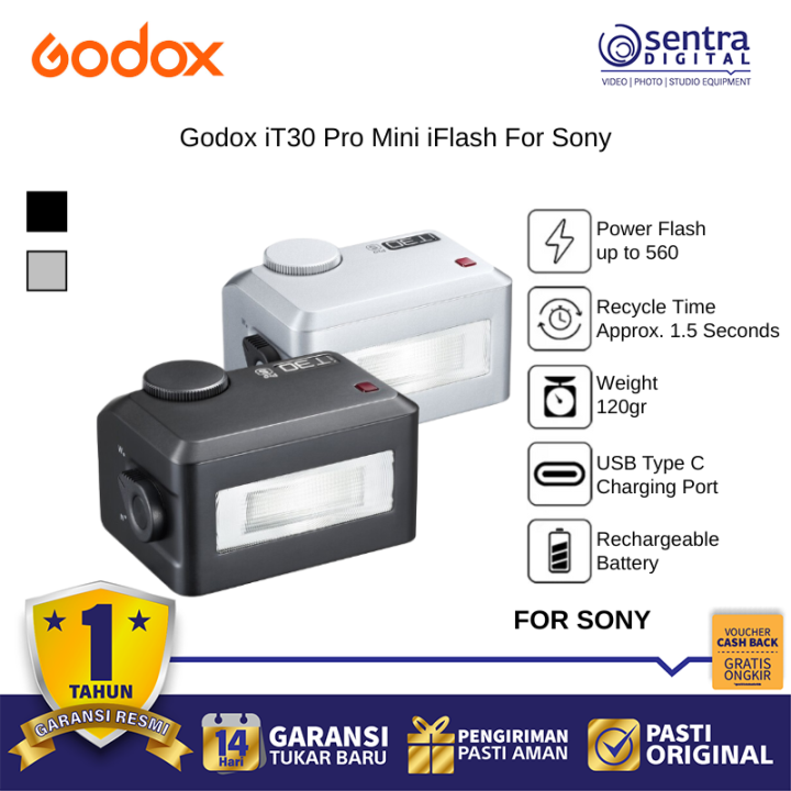 Godox iT30 Pro Mini iFlash TTL Sony Camera Mirrorless & DSLR Speedlight Lithium Battery