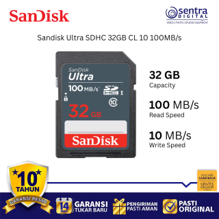 Sandisk Ultra SDHC 32GB SD Card 100MB/s Class 10 Original Guaranteed Memory for Camera