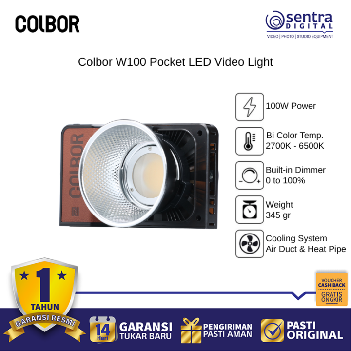 Colbor W100 Pocket LED Camera Light 2700-6500K Bi-Color Lightweight Portable
