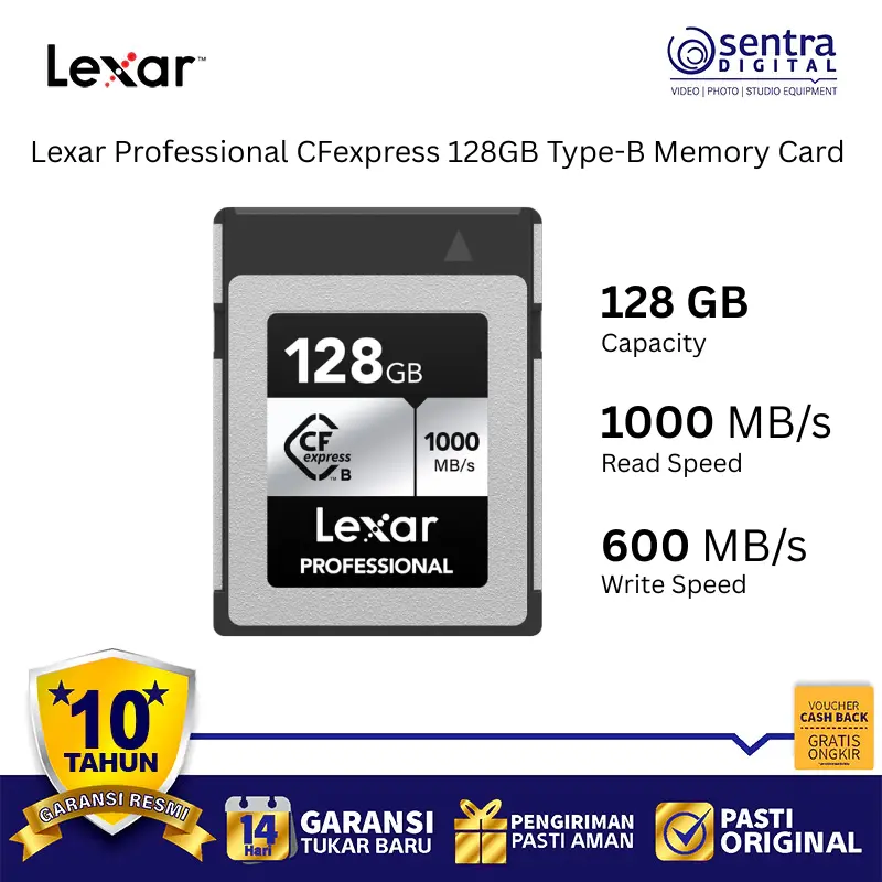 Lexar 128GB CFexpress Type-B Professional Memory Card 1000MB/s Fast Read Speed
