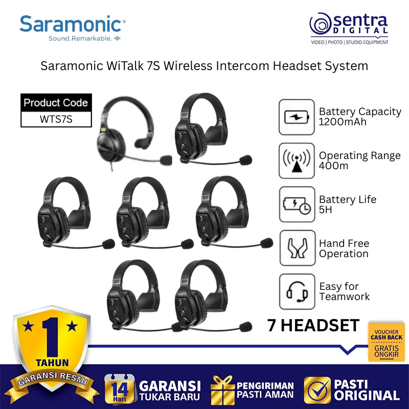 Saramonic WiTalk 7S Wireless Intercom Headset System