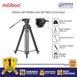 Miliboo MTT606A Tripod MYT801 Fluid Head Heavy Duty Carbon Fiber Video Tripod for Filmmaking