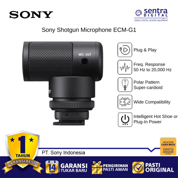 Sony ECM-G1 Microphone for Camera Vlogging Content Creation Portable Clear Audio