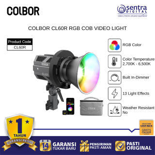 Colbor CL60R LED Camera Light Portable COB RGB 65W Bi-Color Creative Effects for Live Streaming Vlog
