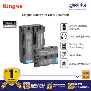 Kingma NP-FM500H Battery 1600mAh for Sony A99 A77 A65 DSLR Camera Charger Battery Replacement