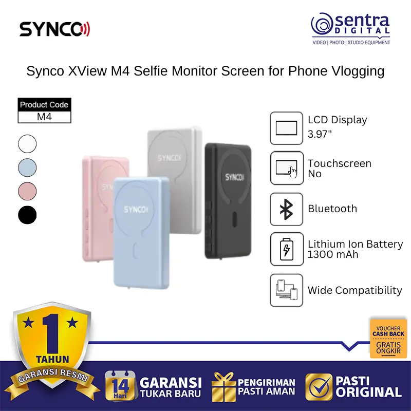 SYNCO XView M4 Action Camera & Mirrorless Vlogging Monitor Selfie Screen External Monitor