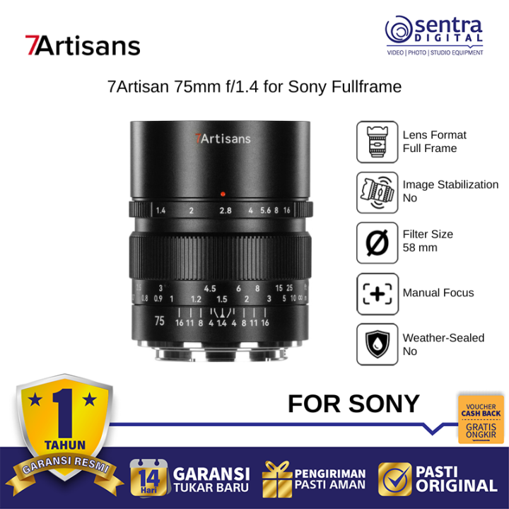 7Artisans 75mm f/1.4 FF Lens for Sony FE