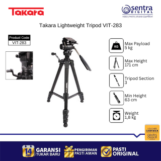 Takara VIT-283 Tripod for DSLR Mirrorless Phone Lightweight Portable Fluid Head