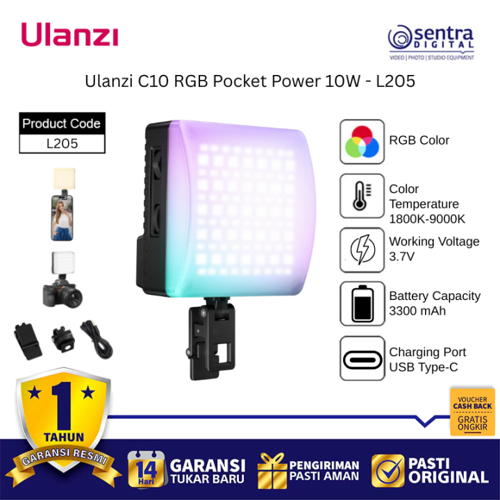 Ulanzi C10 RGB Pocket Power 10W - L205