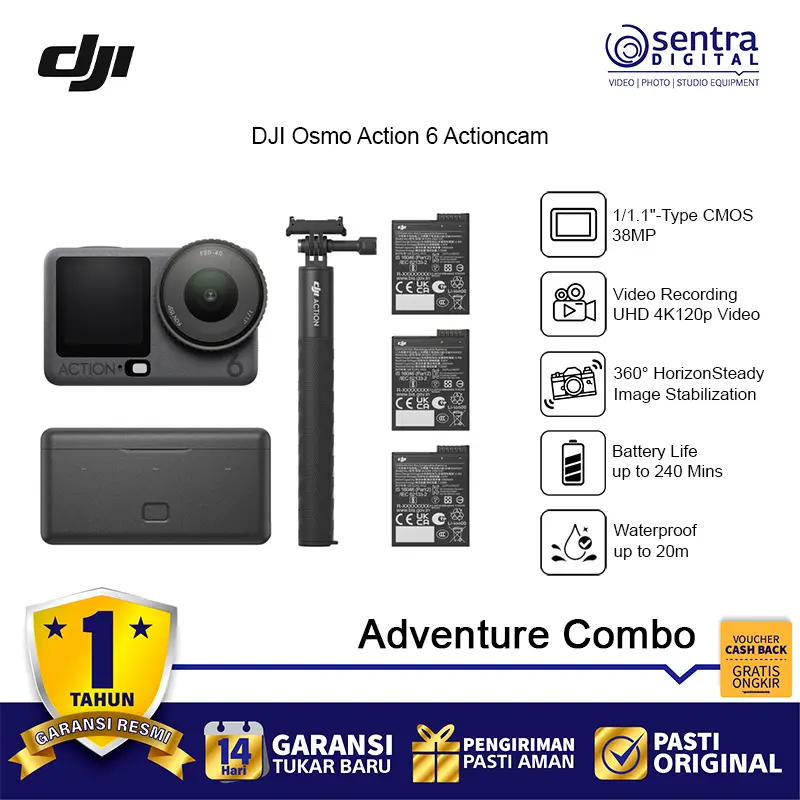 DJI Osmo Action 6 Actioncam Camera - Adventure Combo