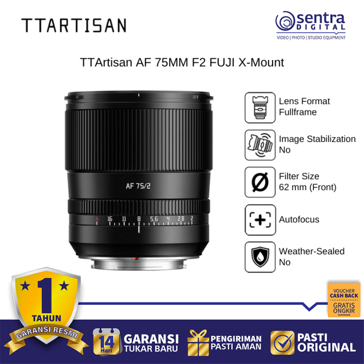 TTArtisan Autofocus Lens 75MM f.2 For FUJI X-Mount