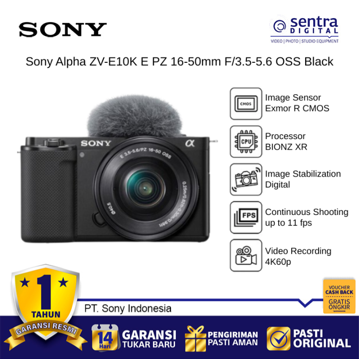 Sony Alpha ZV-E10K E PZ 16-50mm F/3.5-5.6 OSS Black
