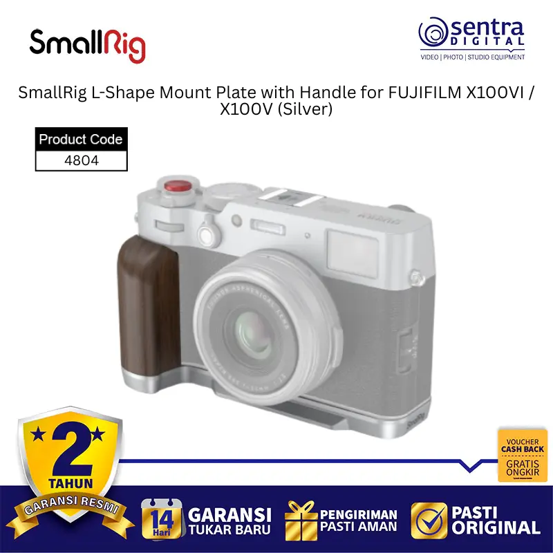 SmallRig 4804 L-Shape Mount Plate with Handle for FUJIFILM X100VI / X100V - Silver