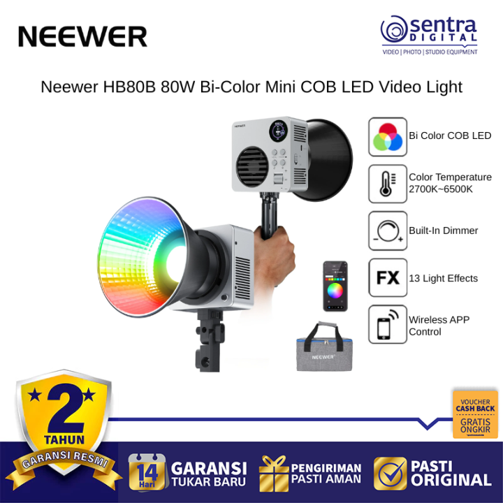 Neewer HB80B 80W Bi-Color Mini COB Light Bowens Mount App Control High CRI Remote Control