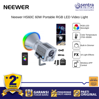 Neewer HS60C Professional RGB LED Light 60W Portable Video & Photography App Control Creative FX