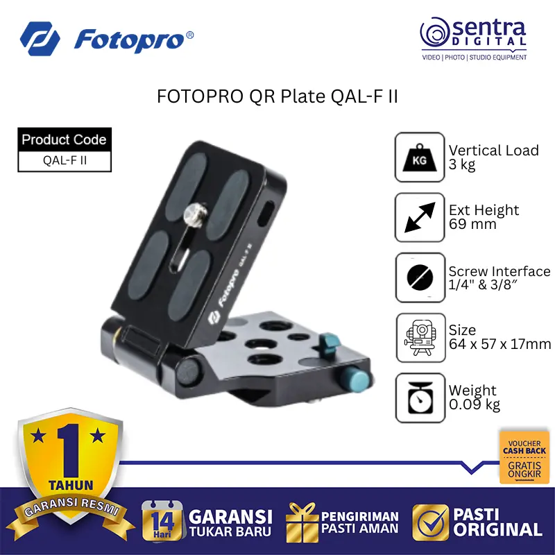 Fotopro QAL-F II L Bracket QR Plate Arca-Swiss Standard for Tripod Ball Head Professional Photography