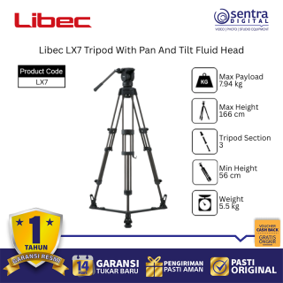 Libec LX7 Tripod With Pan And Tilt Fluid Head