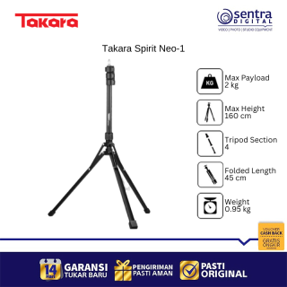 TAKARA Spirit Neo-1 Professional Phone Tripod Selfie Stick Remote Bluetooth Universal Mount
