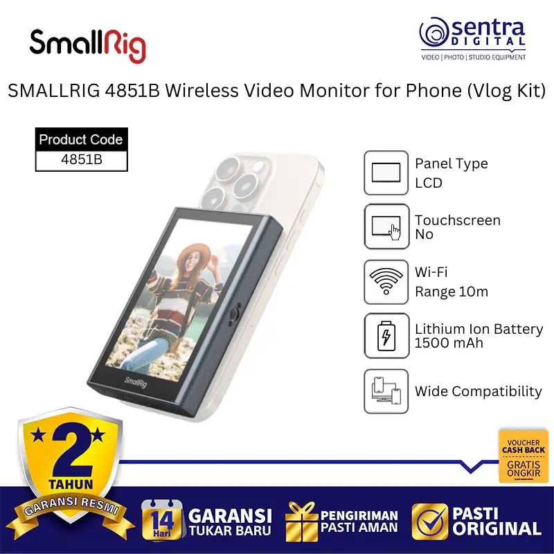 SMALLRIG 4851B Wireless Video Monitor for Phone (Vlog Kit)