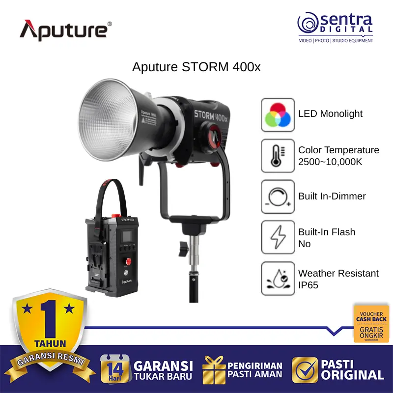 Aputure STORM 400x Professional Bicolor LED Light Accurate Color BLAIR Technology Studio Lighting IP65