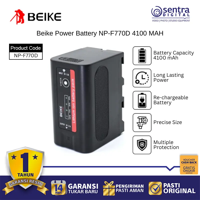 Beike NP-F770D Power Battery 4100mAh for Sony Camcorder NX200 NX100