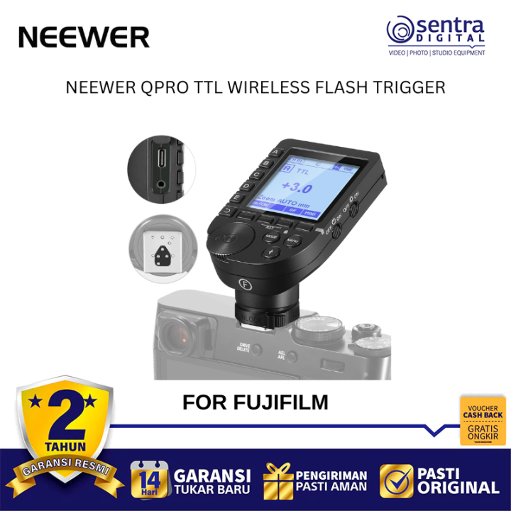 NEEWER QPRO TTL Wireless Trigger Transmitter Flash Speedlite HSS with Clear LCD Screen Fujifilm