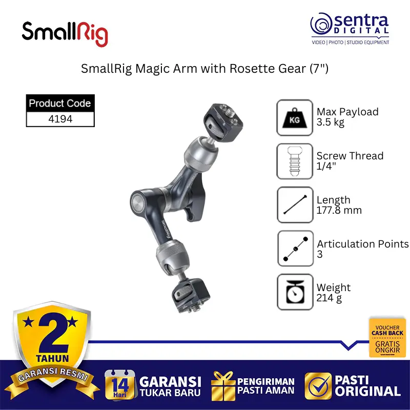 SmallRig 4194 Magic Arm with Rosette Gear (7'')