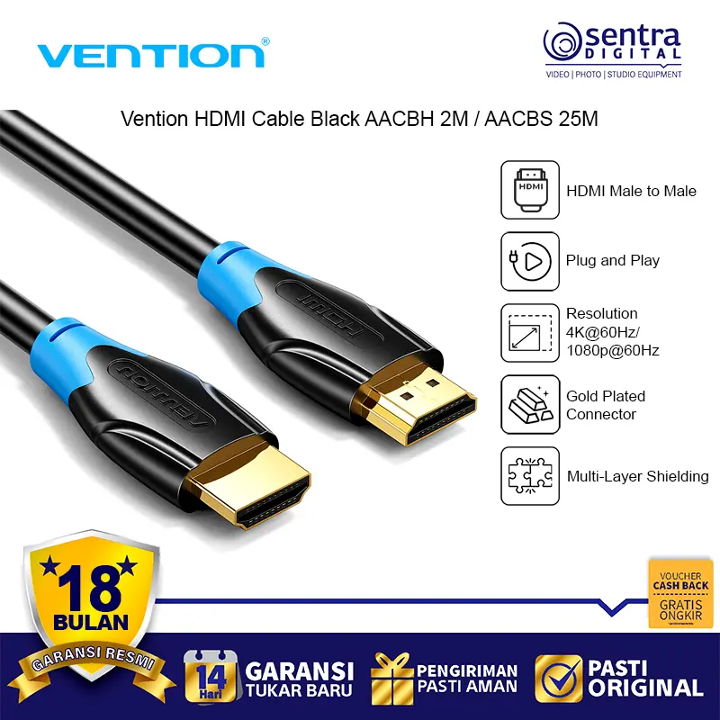 Vention HDMI Cable 25M Black Type AACBS