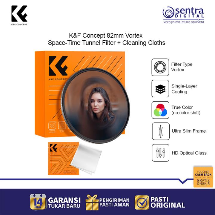 K&F 82mm,Vortex space-time tunnel filter-Cleaning clothes KF01.2714